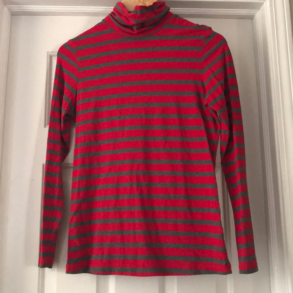 Red and grey turtleneck